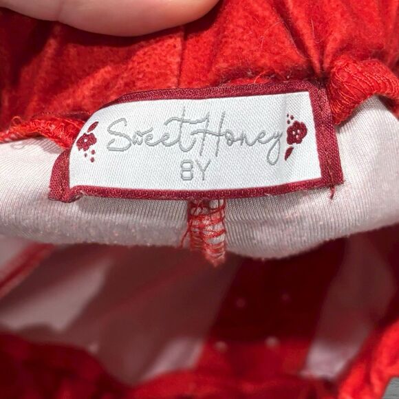 SweetHoney Girls 8 Red Polka Dot Holiday Jogger Pajama Pants - Picture 3 of 4